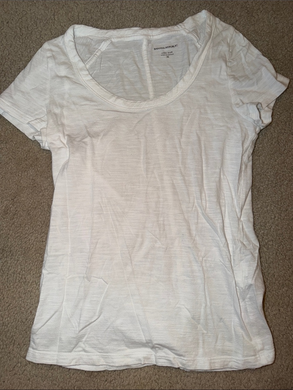 Banana Republic White Scoop Neck Short Sleeve Tee